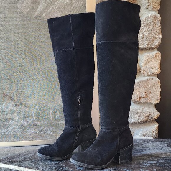 Steve Madden Orabela Black Suede Leather Over the Knee Boot Size 8.5M - Picture 4 of 16